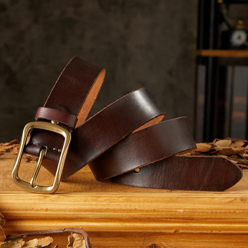 Classic Brass Buckle Belt