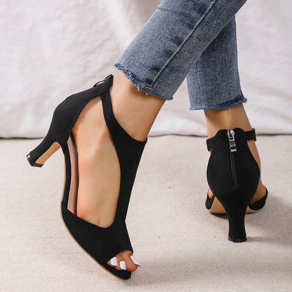 Suede Low Profile Heels